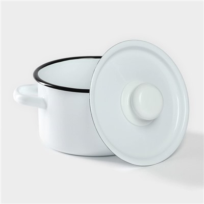 Кастрюля эмалированная, 1.5 л, d=15 см, цилиндрическая, цвет МИКС