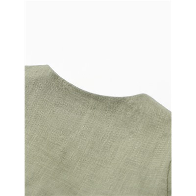 Платье для девочки «Крошка Я» Linen, рост 68-74 см, зелёное