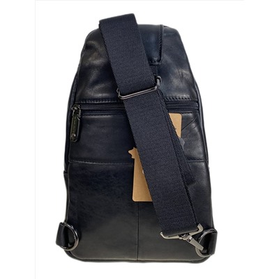 Сумка мужская через плечо из натуральной кожи, цвет черный