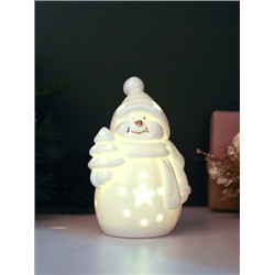 Фигурка Снеговик с подсветкой 13 см новогодний / YZ24719 /уп 48/LED
