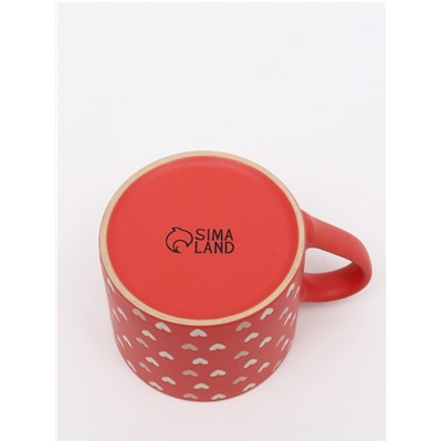 Кружка чайная керамическая «Сердечки», 320 мл, ручная работа