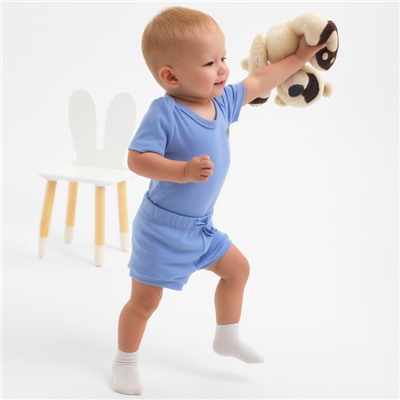 Костюм детский (боди, шорты) MINAKU, рост 62-68 см, пыльно-голубой