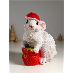 Копилка для денег «Зайчик с мешком», полистоун, с глиттером, 28 см