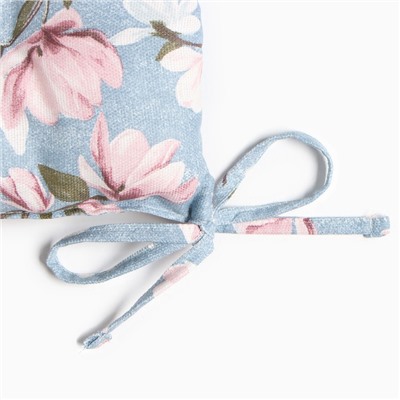 Подушка на стул «Доляна. Магнолия», 42×42×7 см, голубая