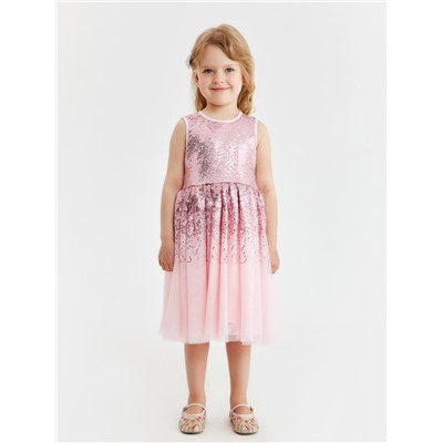 Платье нарядное для девочки KAFTAN, с пайетками, рост 98-104, розовое