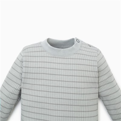 Лонгслив Крошка Я BASIC LINE, рост 62-68 см, полоска серая