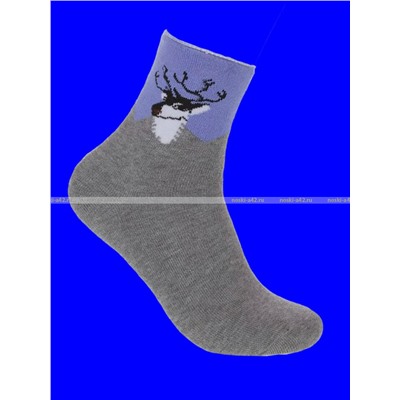 МИНИBS термоноски женские внутри махра Олени со слабой резинкой арт. 1680