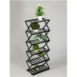 Стеллаж универсальный, 6 полок, 50×25×110 см, напольный, открытый, чёрный, Greengo