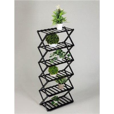 Стеллаж универсальный, 6 полок, 50×25×110 см, напольный, открытый, чёрный, Greengo