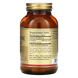 Solgar, L-аргинин, свободная форма, 1000 мг, 90 таблеток