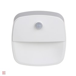 Светильник настенный с датчиком движения, 3xAAA, 75x75x35мм, белый