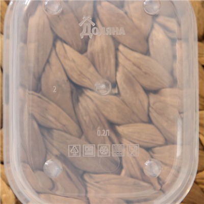 Набор контейнеров пищевых прямоугольных Доляна, 3 шт.: 150 мл, 500 мл, 1.2 л, пластик, прозрачные, крышки красные