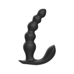 Черная анальная виброёлочка Anal Bead Vibrator с пультом ДУ