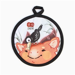 Набор подарочный «Этель. Китайский дракон»: кухонное полотенце 40×73 см, прихватка 17×17 см, хлопок