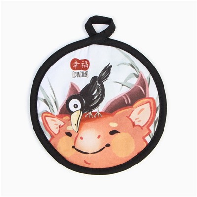 Набор подарочный «Этель. Китайский дракон»: кухонное полотенце 40×73 см, прихватка 17×17 см, хлопок