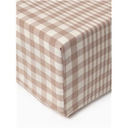 Простыня на резинке 1.5-спальная «Этель» Beige cage, 140×200+30 см, жатый хлопок