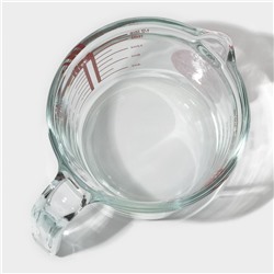 Кувшин мерный Доляна «Классика», 500 мл, 18×13×9 см, жаропрочное стекло, прозрачный