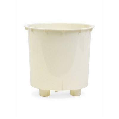 Кашпо для цветов Genius, 2.5 л, d=15.7 см, h=15.6 см, пластиковое, со вставкой, бежевое