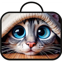 Папка школьника А4 с ручками 33,5х26х6 см ПШ-11 "ГОЛУБОГЛАЗЫЙ КОТ 2026" ткань Пчелка