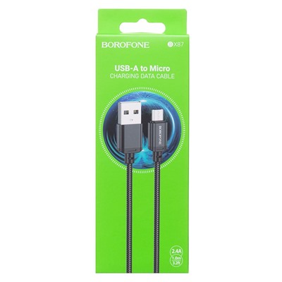 Кабель USB - micro USB Borofone BX87 12W 100см 2,4A  (black)