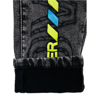 Брюки текстильные джинсовые утепленные флисом для мальчиков