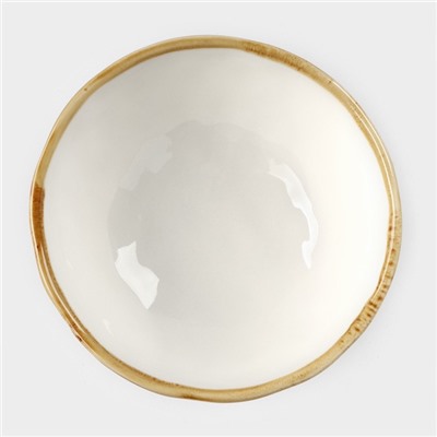 Салатник Доляна Organic Gold, 320 мл, d=12.5 см, фарфор, белый