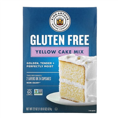 King Arthur Flour, Yellow Cake Mix, Gluten Free,  22 oz (624 g)