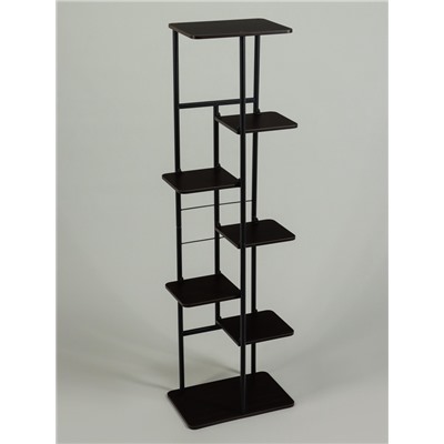 Подставка для цветов Greengo, 7 полок, 36×23×120 см, напольная, каркас металл, полки МДФ, чёрная