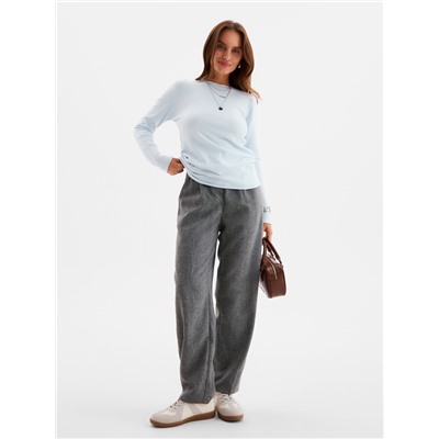 Брюки женские с защипами MINAKU: Modern classic, тёмно-серые, размер 44