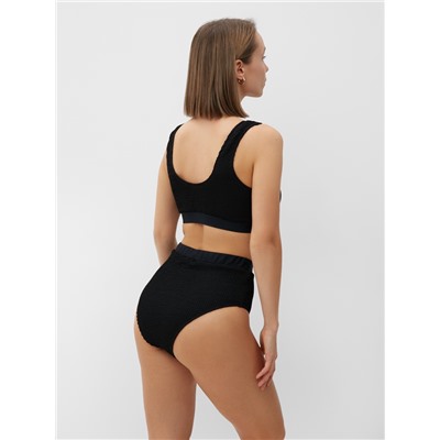 Купальник раздельный фактурный с топом женский MINAKU, размер 42, чёрный