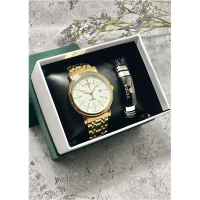Подарочный набор для мужчины часы и браслет + коробка #22853535