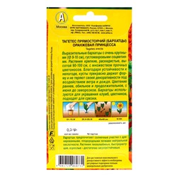 Набор семян Бархатцы «Оранжевая принцесса» прямостоячие, однолетник, 5 шт., «Мой выбор»