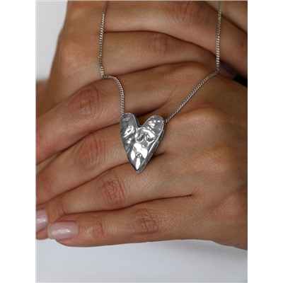 Подвеска из серебра родированная - Сердце П-7564р
