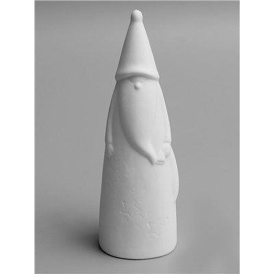 Светодиодная фигура «Дед Мороз в колпаке» 6×5.5×20.2 см, 1 LED, керамика, от батареек LR44×2, свечение тёплое белое