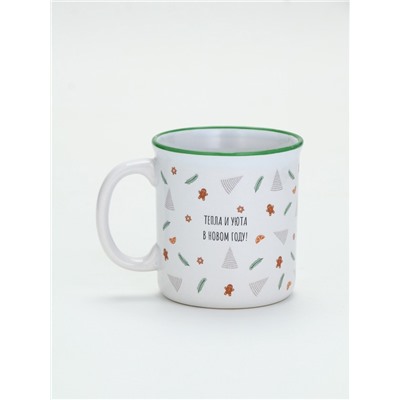 УЦЕНКА Кружка керамическая новогодняя «Тепла и уюта», 340 мл