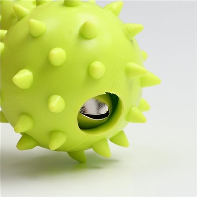 Жевательная игрушка для собак «Грозная гантель», 15×5 см, салатовая