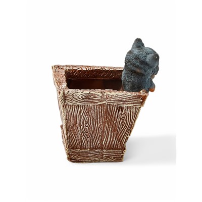 Декоративное кашпо для цветов «Ящик с котятами», 1.3 л, 16×18×20 см, полистоун