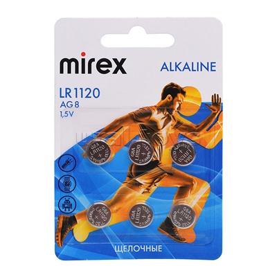 Батарея щелочная Mirex AG8 / LR1120 1,5V 6 шт. блистер
