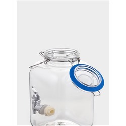 Диспенсер для напитков Magistro «Бугель», 3 л, 11.5×17 см, с краном и бугельным замком, стекло, прозрачный