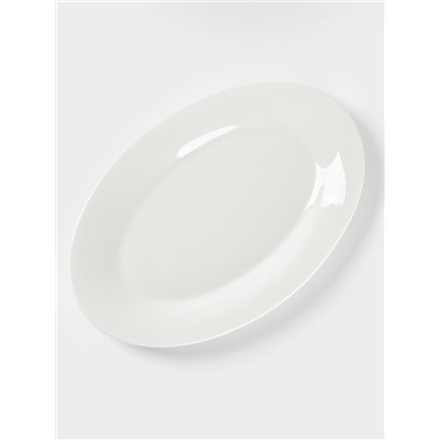 Блюдо Доляна White Label, 30.5×20×3 см, фарфор, овальное, белое