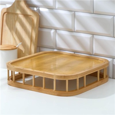 Поднос квадратный Доляна Jungle, 30.5×30.5 см, бамбук