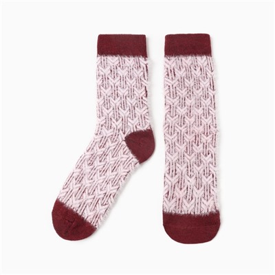 Носки женские махровые MINAKU, бордовые, размер 36-41