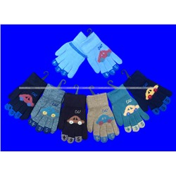 Перчатки для мальчиков "Машинки" внутри с начесом