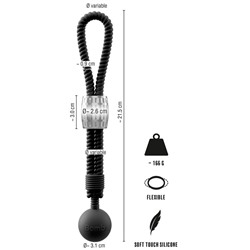 Черное эрекционное лассо с шариком-утяжелителем Heavy Rope