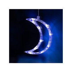 Гирлянда «Бахрома» 2.7×0.9 м с насадками «Месяц», IP20, прозрачная нить, 138 LED, свечение белое, 8 режимов, 220 В