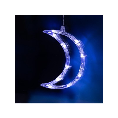 Гирлянда «Бахрома» 2.7×0.9 м с насадками «Месяц», IP20, прозрачная нить, 138 LED, свечение белое, 8 режимов, 220 В