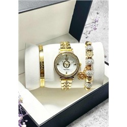 Подарочный набор для женщин часы, 2 браслета + коробка #22853327