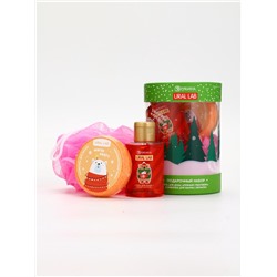 Подарочный набор новогодний в тубусе «Снеговичок», бомбочка, гель, мочалка, URAL LAB