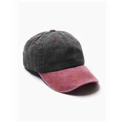 Кепка мужская MINAKU, размер 56-58, малиновая, чёрная