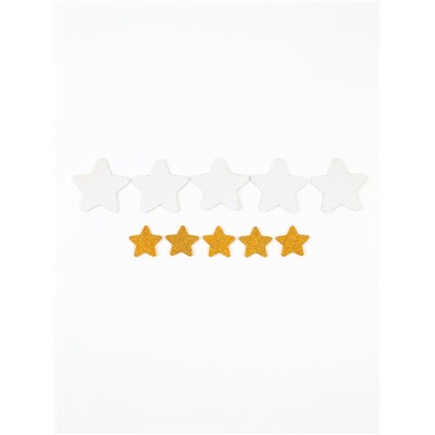 Декор «Звезда» цвет серебро, золото 2 размера, фоам глиттер 5 и 3 см, набор 10 шт.